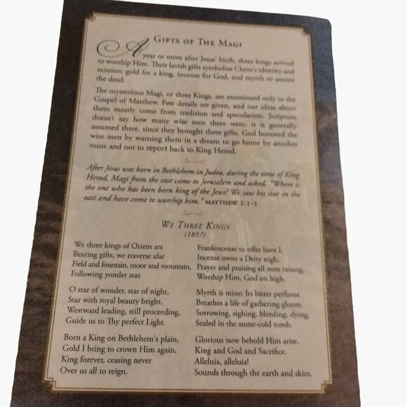 Gods Gift Christmas Card We Three Wise Men Gifts of Magi Story Song Word USA - Picture 4 of 6